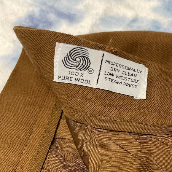 Vintage JH Collectables Tan 100% Pure Wool Skirt Size 8P 🍁🍂 Made in USA - Picture 6 of 7